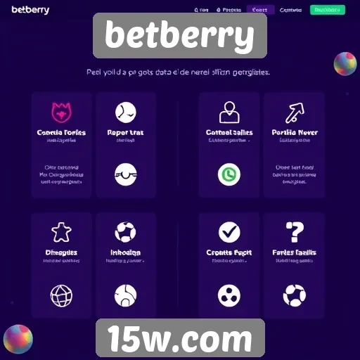 Overview das principais funcionalidades do site betberry